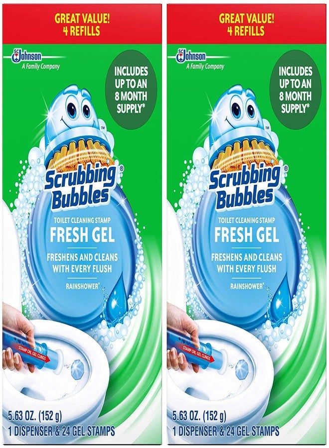 Scrubbing Bubbles Mega Value Scrubbing Bubbles Toilet Cleaning Gel Fresh, 2 Dispensers, 8 Refills, 48 Gel Stamps, 10.72oz - Image 2